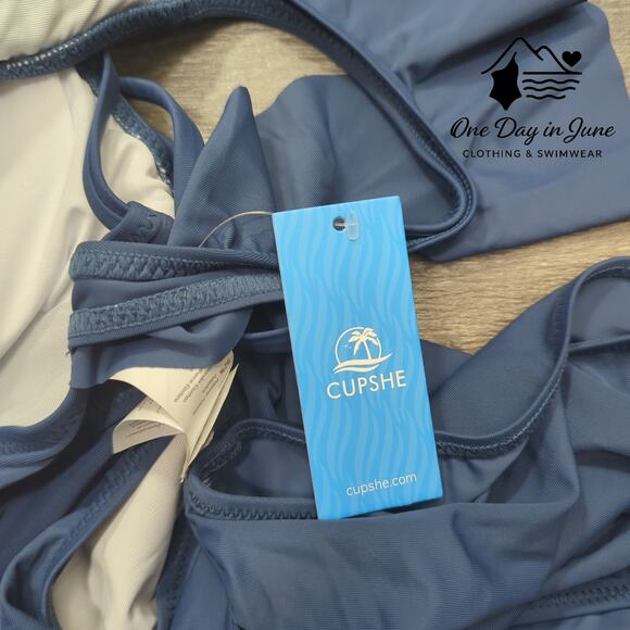 Cupshe Ruffle Shoulder Tummy Control One Piece Swimsuit Size L - Picture 4 of 7